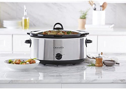 7 Quart Oval Manual Slow Cooker – Stainless Steel - Curated Catalog C2