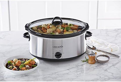 7 Quart Oval Manual Slow Cooker – Stainless Steel - Curated Catalog C2