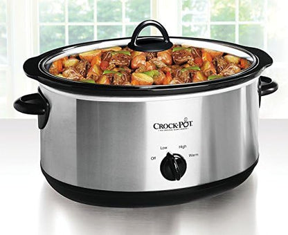 7 Quart Oval Manual Slow Cooker – Stainless Steel - Curated Catalog C2