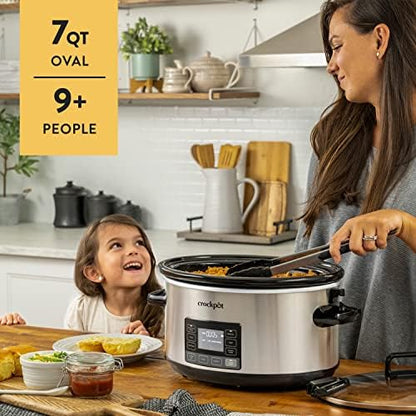 7 Quart Portable Programmable Slow Cooker with Timer - Curated Catalog E2