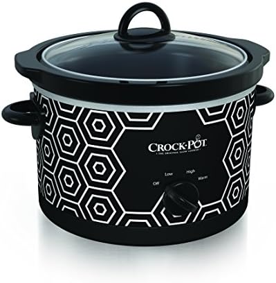 4.5 Quart Portable Slow Cooker – Black & White - Curated Catalog A8