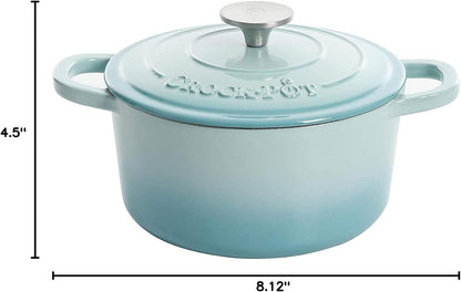 3 Quart Enameled Cast Iron Dutch Oven – Aqua - Curated Catalog N2