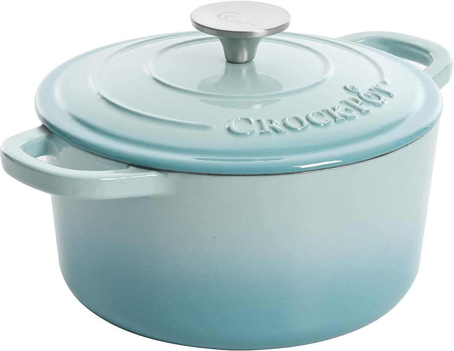 3 Quart Enameled Cast Iron Dutch Oven – Aqua - Curated Catalog N2